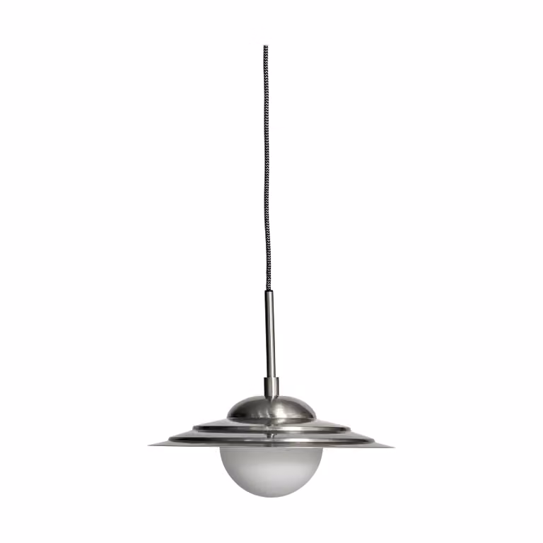 House Doctor Coin hanglamp zilver en wit glas