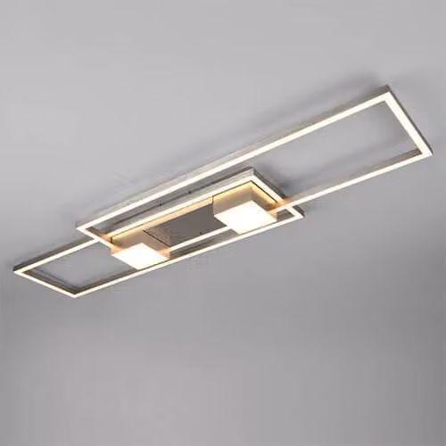 Trio Albany Led plafondlamp zilver - B: 100 cm, D: 28 cm, H: 8 cm