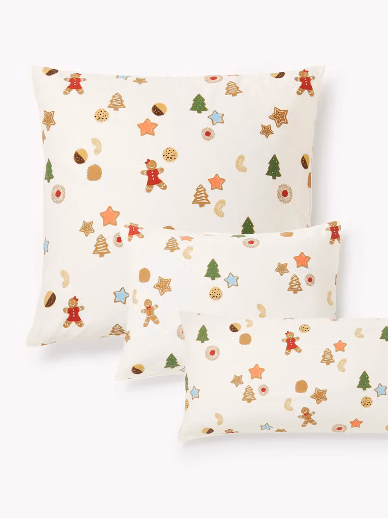 Westwing Collection Cookies design kussensloop van perkalkatoen voor volwassenen, 80x80 cm
