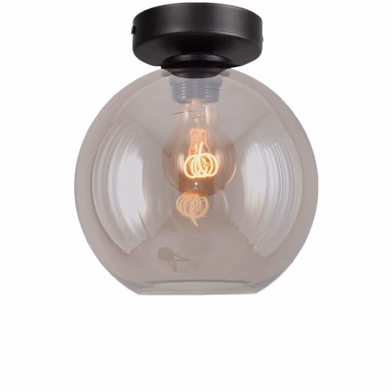 Masterlight Plafondlamp Bella 2 - Goud/Messing en Transparant Glas - Ø 20 cm