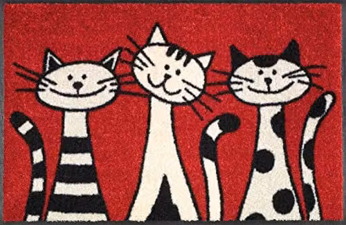 Wash+Dry Voetmat Three Cats, kleurrijk, 50 x 75 cm