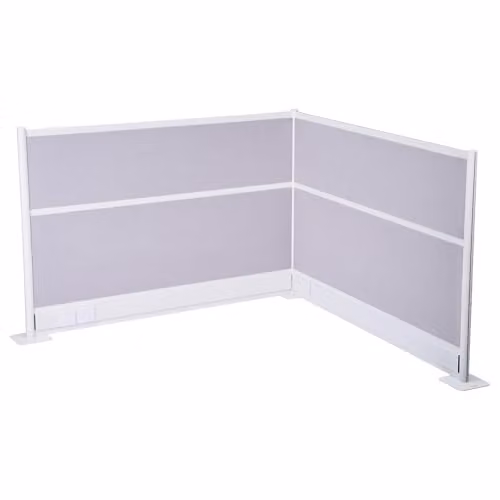 VEVOR Set van 2 PET Privacyscheidingswanden voor Kantoor en Home Office met Stopcontacten, Wit/Beige, B: 122 cm, H: 183 cm