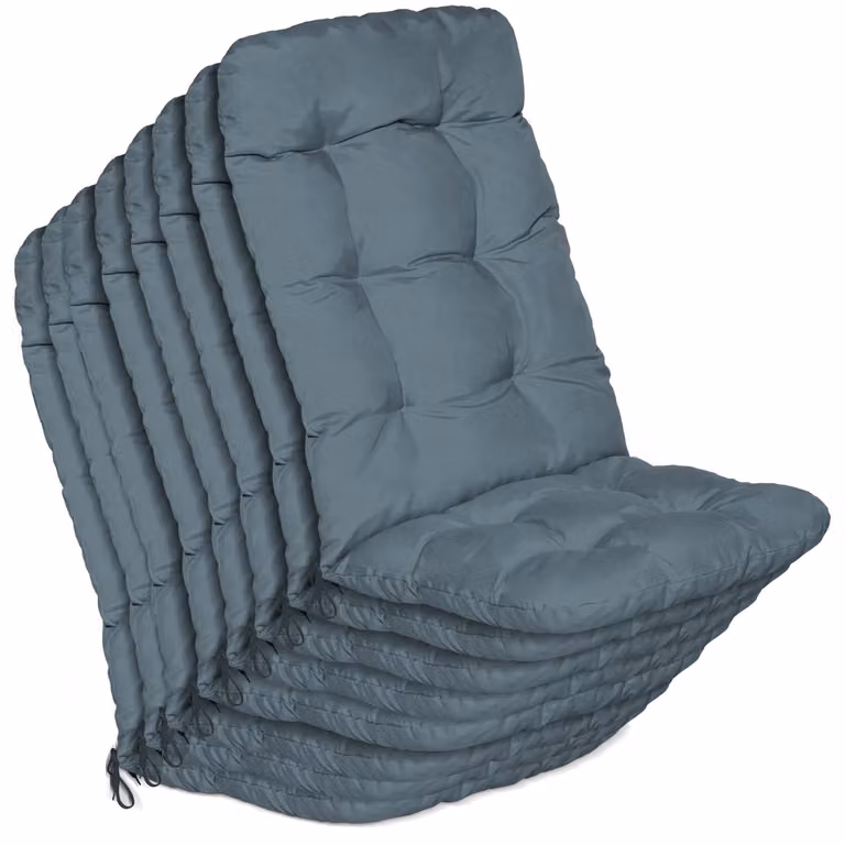 Beautissu set van 8 rugleuningkussens Flair HL, duivenblauw, B/D/H: 120 x 50 x 8 cm