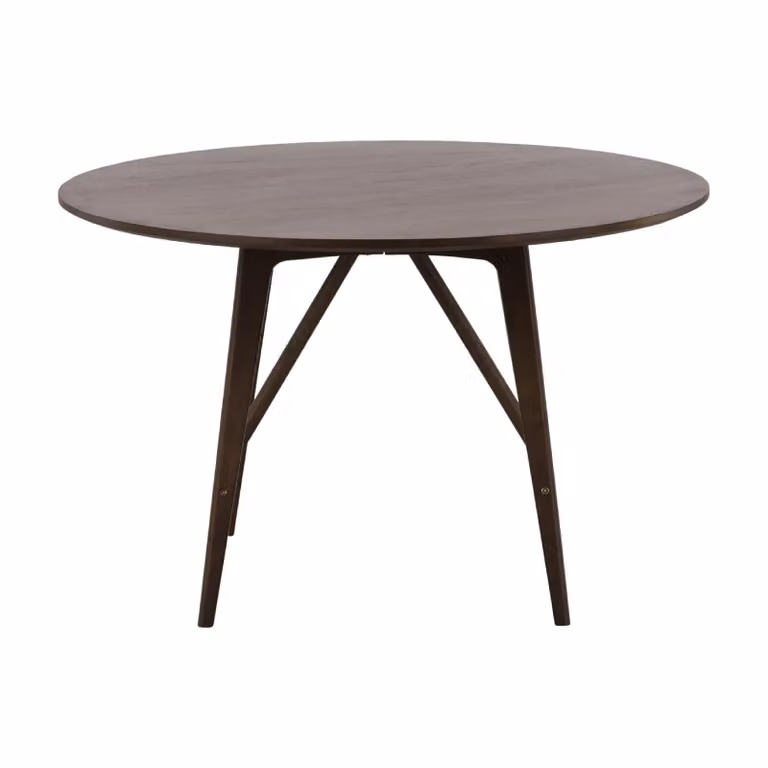 QUVIO Ronde Eettafel - Walnootkleurige Afwerking