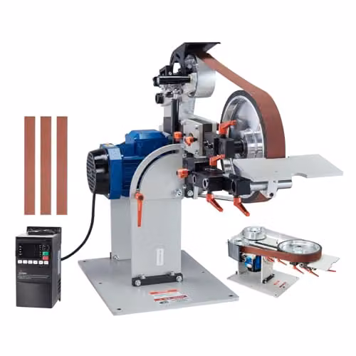 VEVOR Bandschuurmachine met variabele snelheid en VFD, 1500W professionele messenslijper voor metaalbewerking, inclusief 3 slijpmethoden en 3 schuurbanden