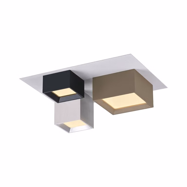 Paul Neuhaus Pure Manhattan Led Plafondlamp 3-lichts in Grijs en Brons