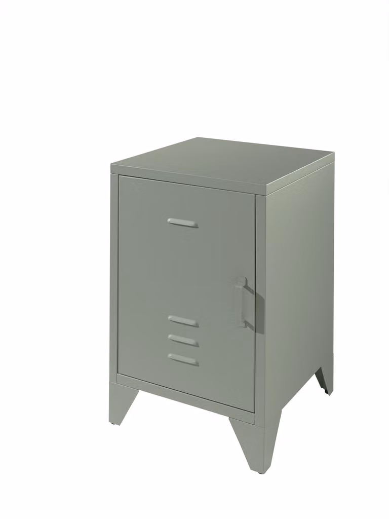 Vipack Nachtkastje Bronxx met deur metaal mat olijfgroen B: 40 cm, D: 40 cm, H: 60,5 cm