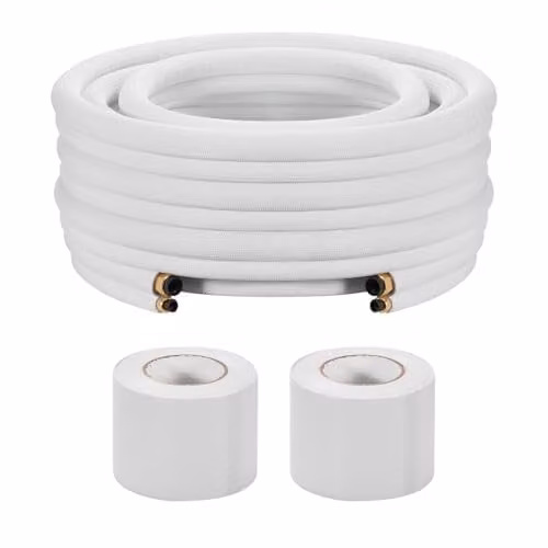 VEVOR Mini Split Line Set Koperen Buizenstel voor Airconditioner of Warmtepomp, 30,5 m, Wit, 9,5 & 15,9 mm OD
