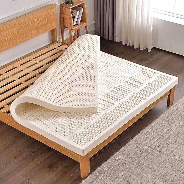 Natuurlijke Latex Matras Topper met 7-zone ondersteuning voor volwassenen, 90 x 200 cm