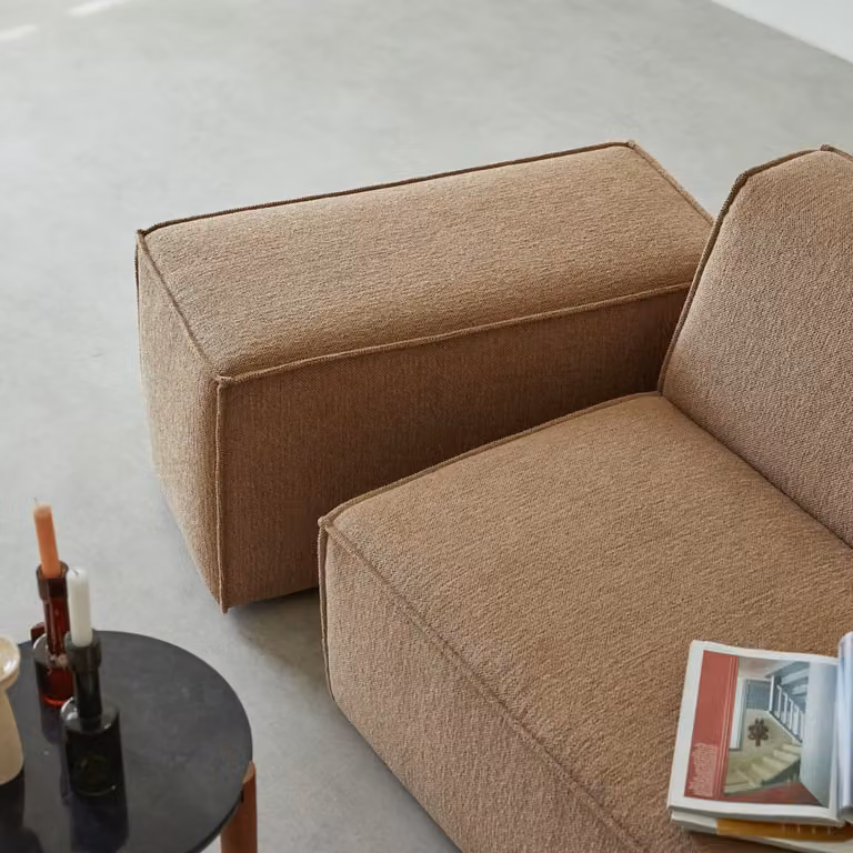 Dario Modulaire Armleuning in Camel Stof - Bruin