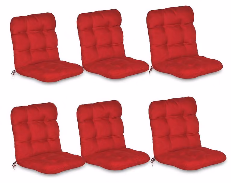 Beautissu Flair NL 6-delige set lage rugleuning kussens met koordsluiting, rood, B/D/H: 100 x 50 x 8 cm