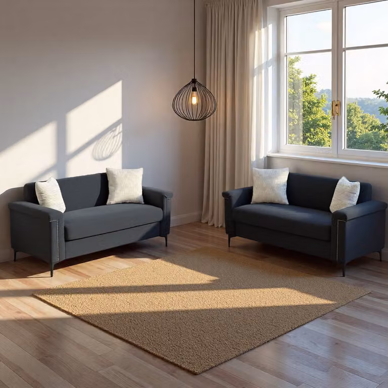 STILVORA 2-Zits Bank Scandinavisch Design - Zwart - Breedte: 172 cm