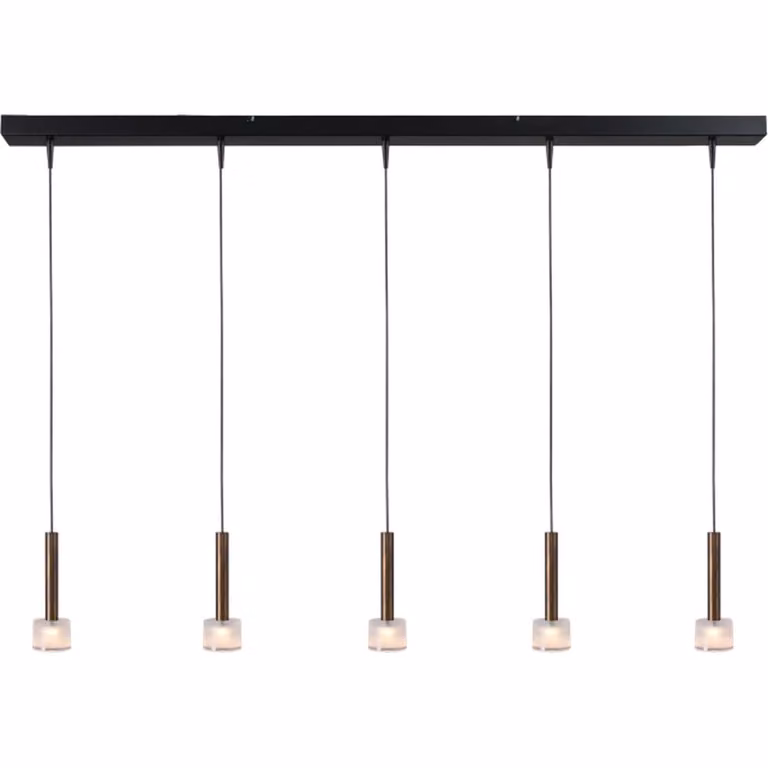Masterlight Fabro 5-lichts hanglamp met LED - Antiek Koper