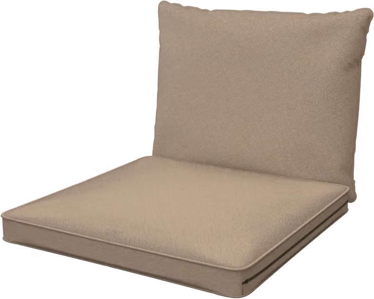 Set vlekbestendige beige tuinkussens voor buiten, B/D/H: 60 x 60 x 5 cm