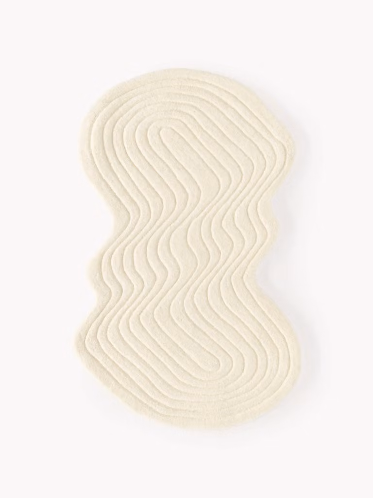 Westwing Collection Aliza handgetuft wollen vloerkleed met organische vorm en abstract design