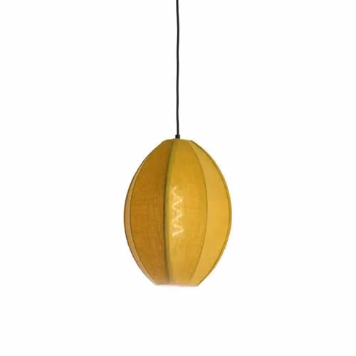 Light & Living Milatos hanglamp groen rond met textiel en metaal B: 28,5 cm, H: 38 cm