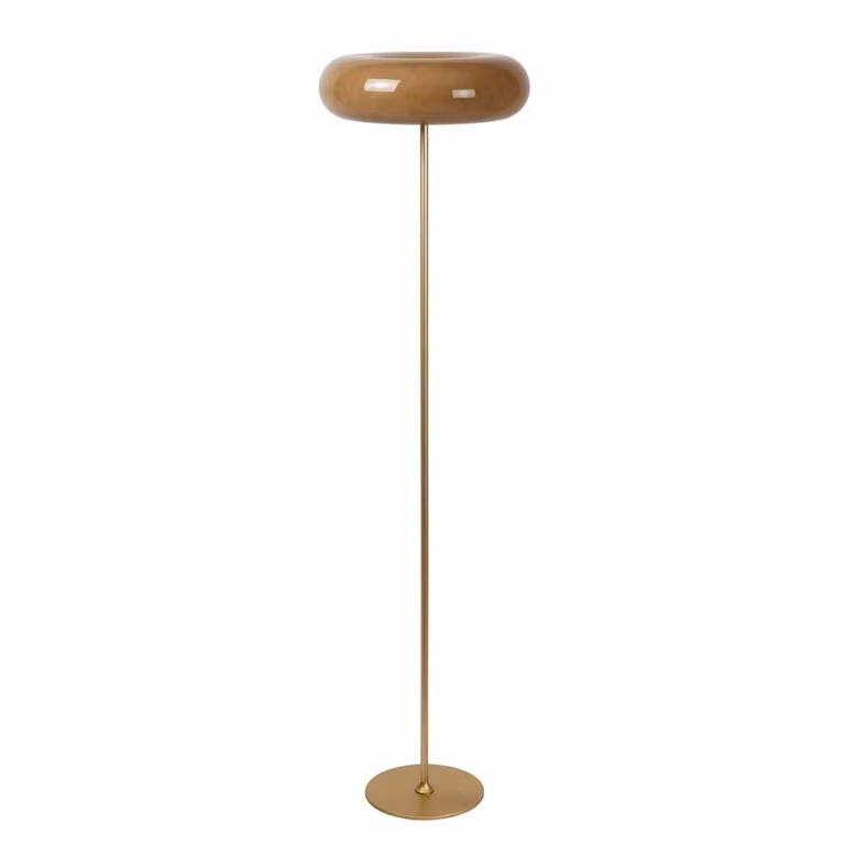 Lucide Sentino Vloerlamp - Beige en Goud/Messing - Ø 40 cm