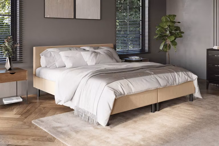 Boxspring Anna Beddenleeuw Beige B: 140 cm, L: 200 cm