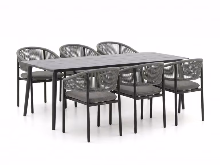 Bellagio Diningset voor 6 personen, Aluminium, Antraciet