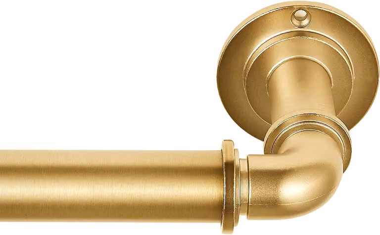Dripio Gordijnroede-set van staal, verstelbaar, 91-183 cm, geborsteld goud