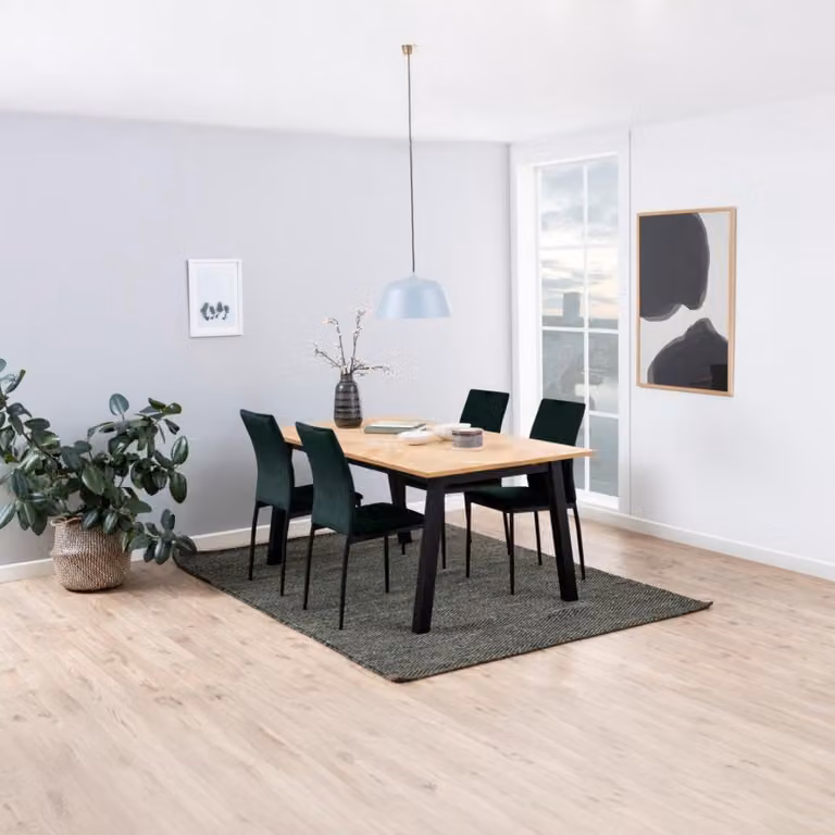 Giga Living Eetkamerstoel Grondal Donkergroen Set van 4 met Zithoogte 48,5 cm