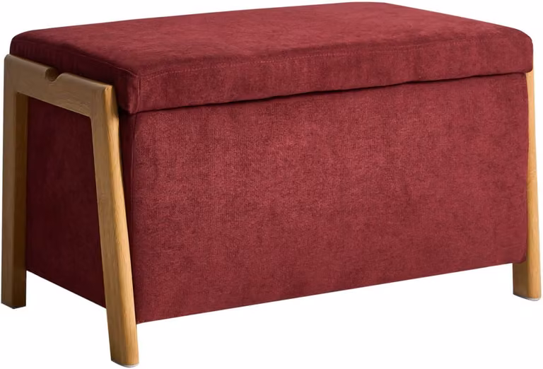 Edland Modern Opbergbankje voor Slaapkamer of Woonkamer - Bordeauxrood - Stoffen Bekleding