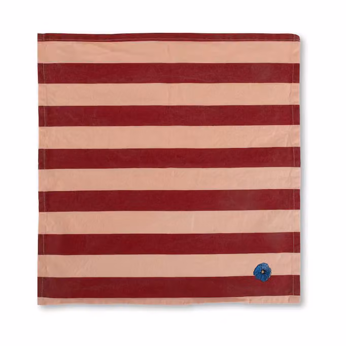 Byon Leya Stripe servetten 2-pack Rood-roze 45 x 45 cm