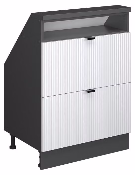 Vicco R-Line Keukenkast voor schuine wand, Wit, 60 cm, met 2 laden