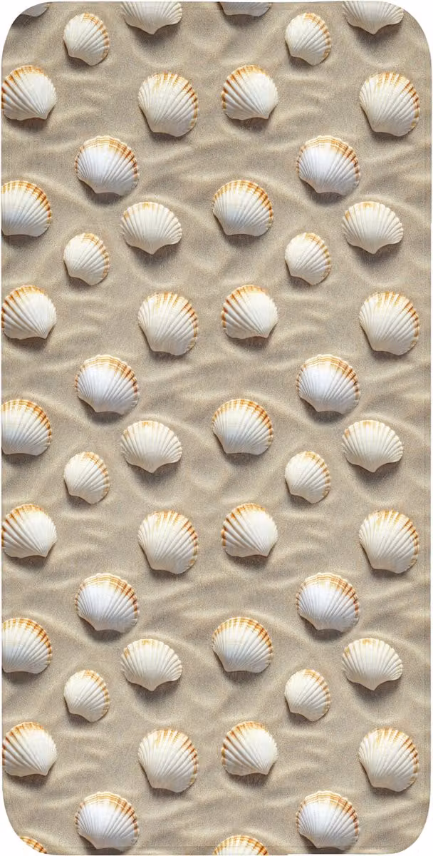 OnlyWow Badmat met Maritiem Schelpen en Zand Motief - Antislip - 60 x 120 cm