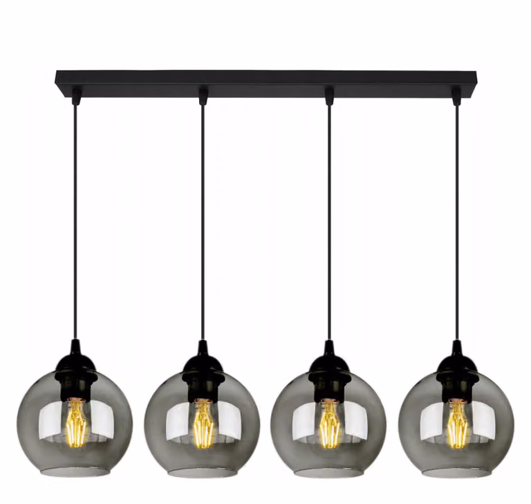 FKL DESIGN Home Deco Bolvormige Hanglamp voor Woonkamer, Slaapkamer of Keuken, Zwart, Grijs, Wit