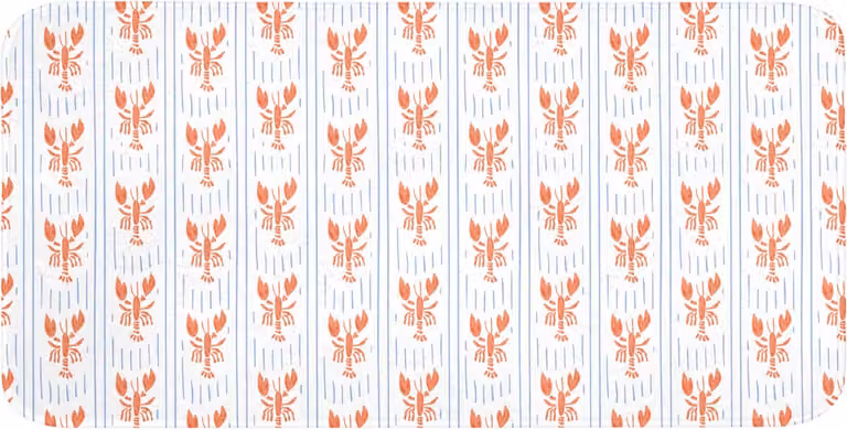 OnlyWow Antislip WC mat Meer – Orange en Blau – 120 x 60 cm