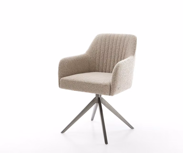 DELIFE Draaistoel Greg-Flex met bouclé bekleding en pocketveer kern in grafiet met kruisframe en rocker-functie