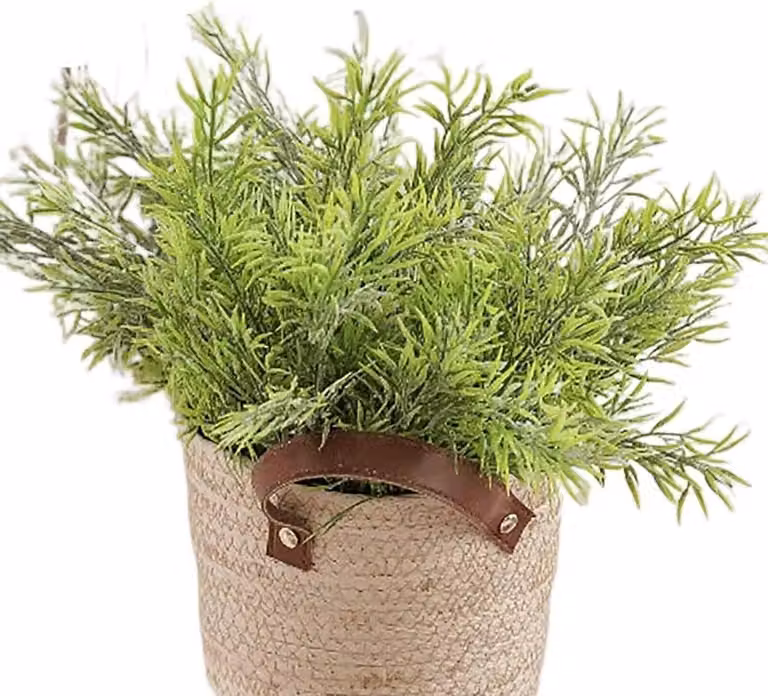 Kunstmatige Rozemarijn Plant in Pot - Groene Decoratie voor Binnen - UV-bestendig Plastic - Hoogte: 28 cm