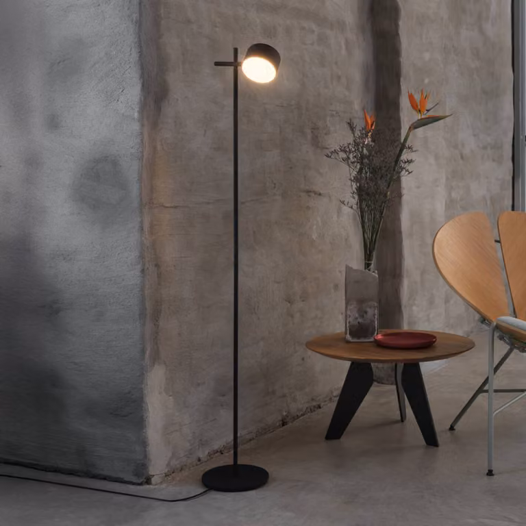 Osram Decor Kyoto LED vloerlamp, zwart, aluminium, dimbaar met touch, modern design voor woonkamer, slaapkamer of eetkamer, 12W, 3000K, 350lm, IP20, Hoogte: 130,5 cm