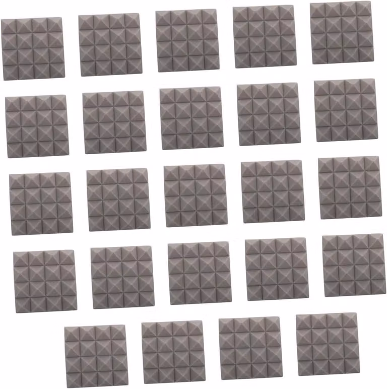 Geluiddempende katoen isolatiepanelen voor een rustige omgeving - Grijs - B/D/H: 25 x 25 x 5 cm