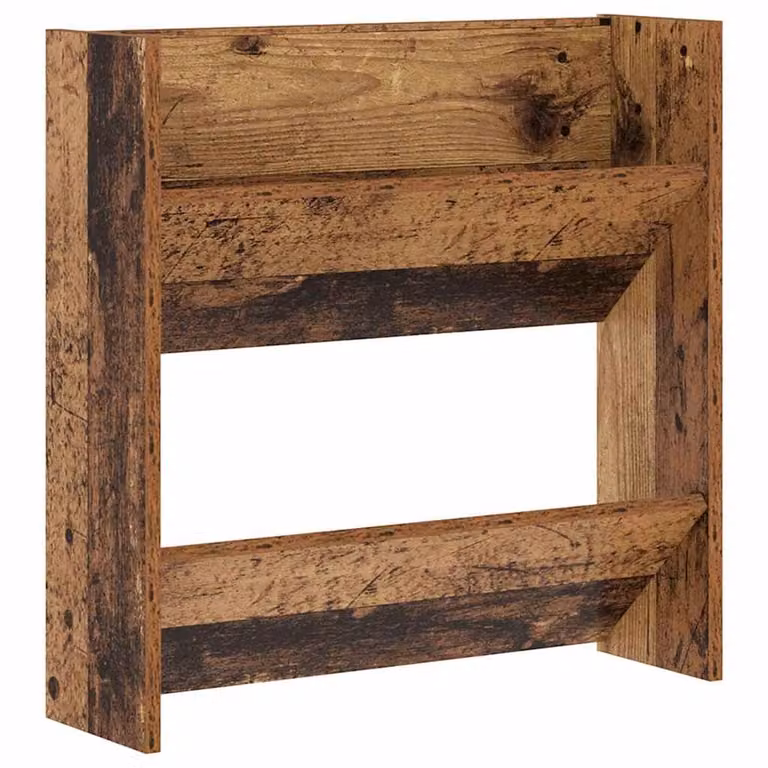 vidaXL Schoenenkast van bewerkt hout in oud hout, wandmontage, B/D/H: 60 x 18 x 60 cm