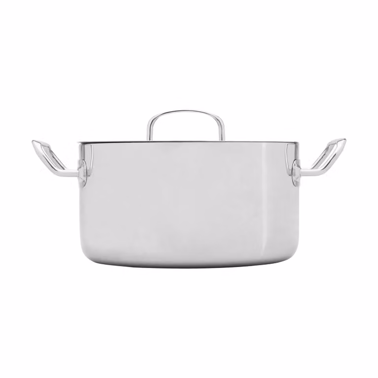 Heirol Steely Classic Triply pan met deksel, 5,5 liter, Roestvrij staal