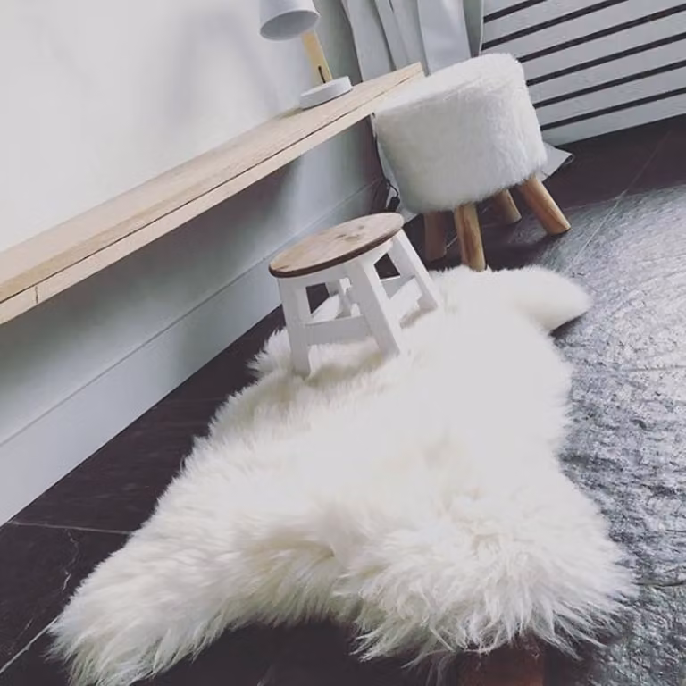 Echte witte schapenvacht van 100% wol, eco-gelooid en heerlijk zacht