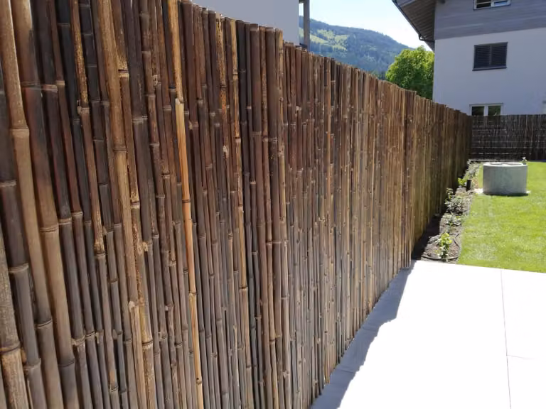 Bamboe privacy scherm zwart, H 180 cm x B 90 cm, weerbestendig bamboe hek voor tuin en balkon