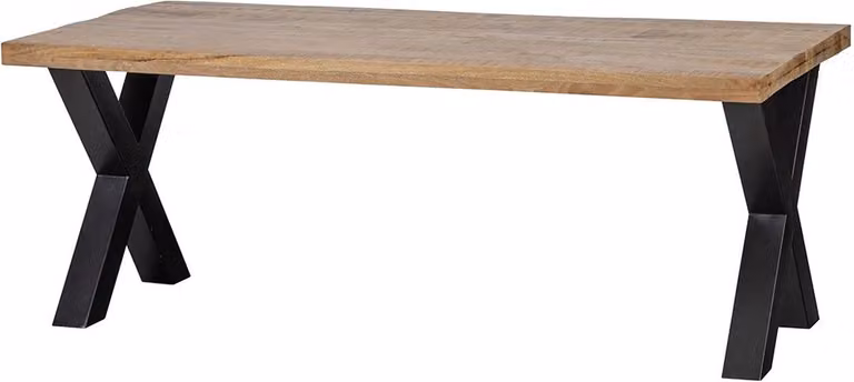 Mahom Columbus Mangohouten Eettafel Industrieel B/D: 160 x 90 cm