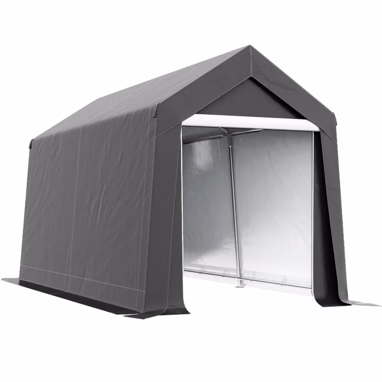 Moonbite garage-tent carport voor motorfietsen en tuingereedschap, donkergrijs, B/D/H: 360 x 210 x 235 cm