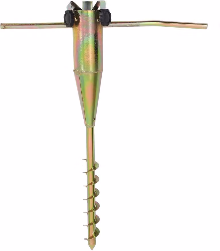 Parasol Zandanker Geel - Stabiele Parasolhouder met Verstelbare Spiraalbevestiging - B/D/H: 56 x 45 x 7 cm