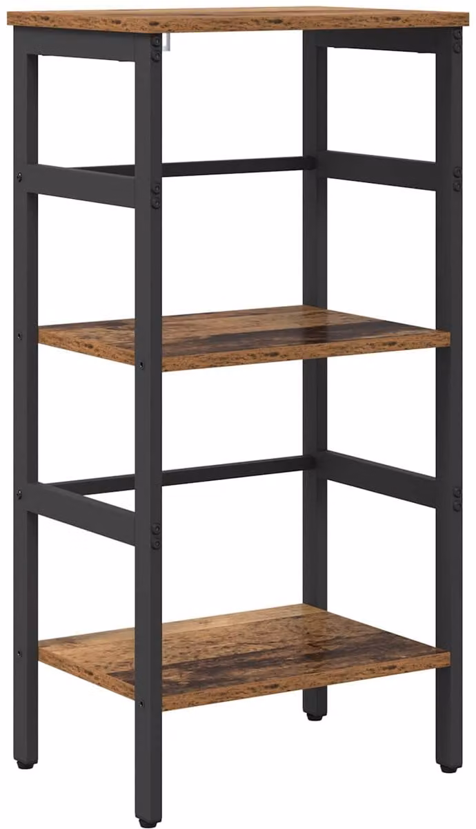 vidaXL Boekenplank 2-laags van bewerkt hout in oud hout, B: 40 cm, D: 29.5 cm, H: 115 cm