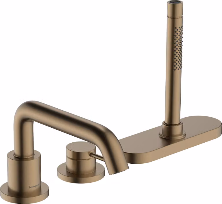 Hansgrohe Tecturis E Mengkraan voor wastafel met 3 aansluitingen, Geborsteld brons