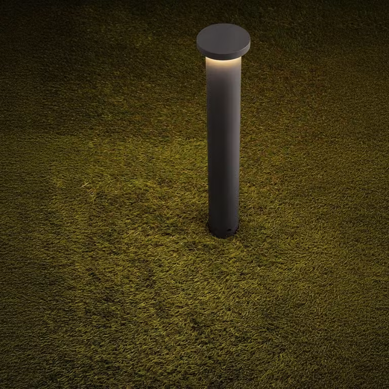 Lyora Moderne Padverlichting Bast Donkergrijs 45 cm met Warm Wit LED-licht