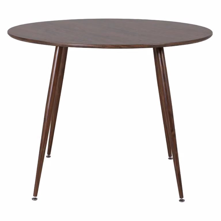QUVIO Elva ronde eettafel - Walnootkleur - Diameter: 100 cm