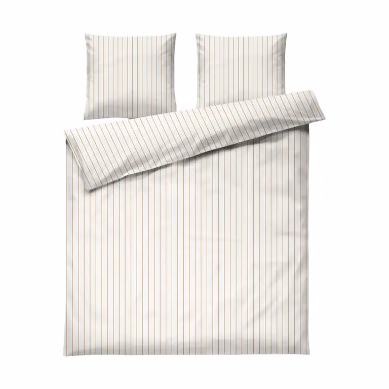 Juna Soft dekbedovertrekset Offwhite-karamel, 220x220 cm met 2x 50x60 cm kussenslopen