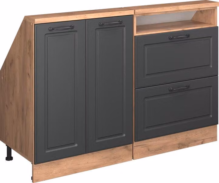 Vicco R-Line Keukenkast voor schuine wand Antraciet landhuis, Set van 2, Model 58106