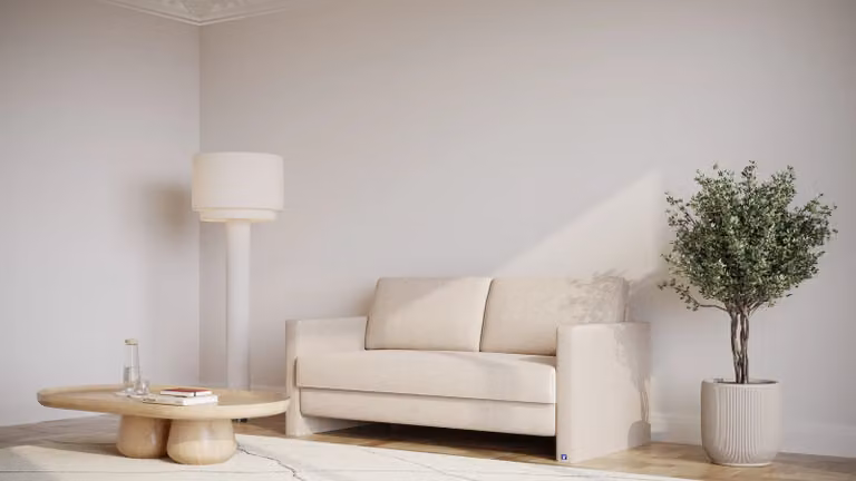 BRUNO slaapbank met boxspringcomfort in beige, crème en ecru, 160 cm breedte