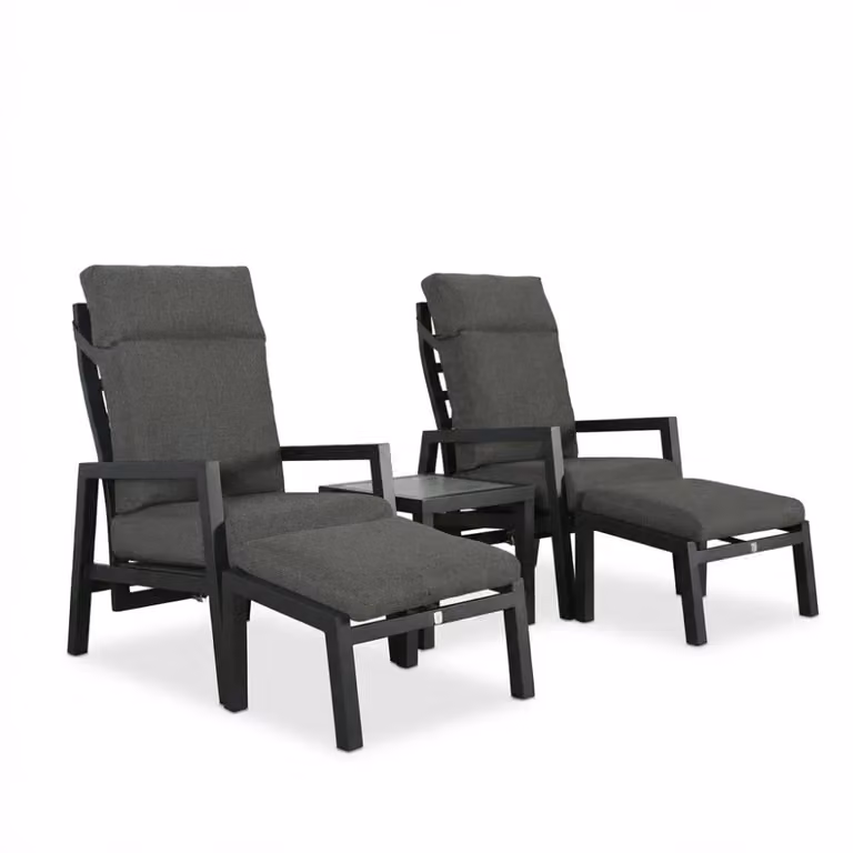 LUX outdoor living Chicago lounge balkonset - 5-delig - antraciet - aluminium en keramiek - 2 personen